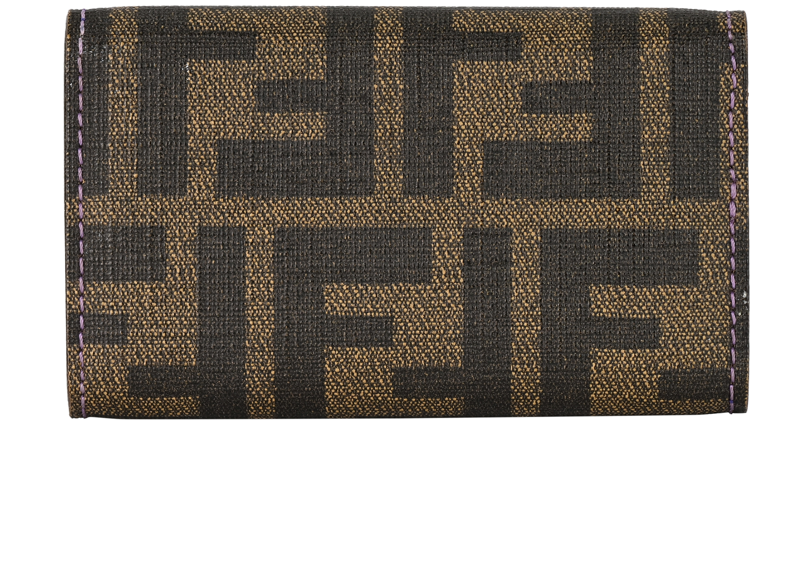 Fendi FF Key Wallet, &pound;150, Accessories, Brown/Purple, Canvas, Back view